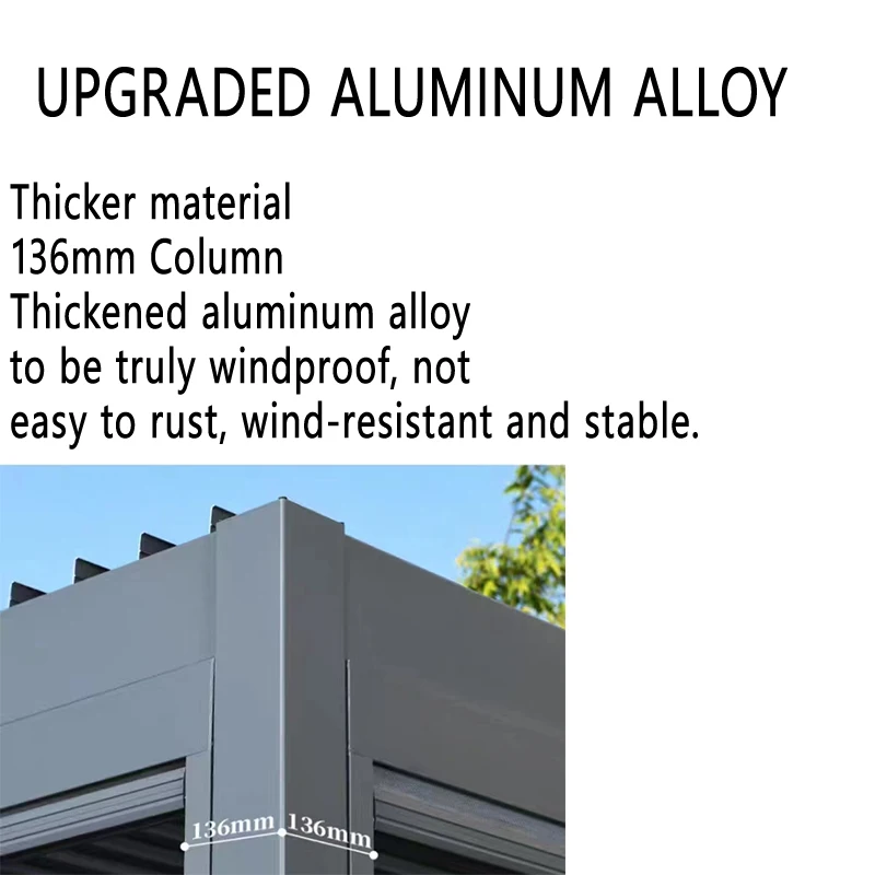 Professional Factory Garden Supplies Outdoor Louver Pavilion Aluminum Pergola Motorized Metal Gazebo