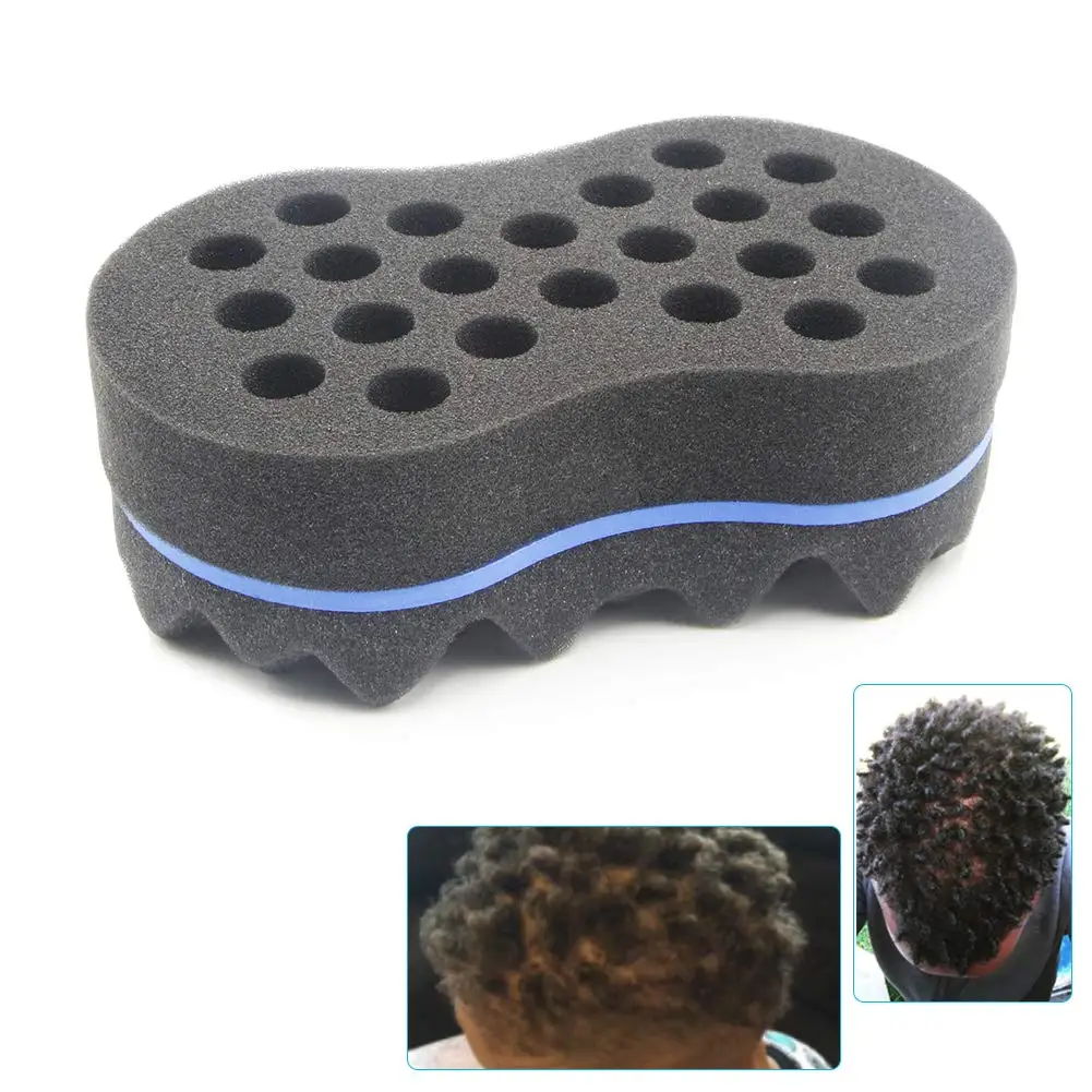 Custom Logo Natural Afro Coil Braider Waves Twisting Brushes Sponge For Black Man Hair Rubber Hair Curl Twist Comb Brush Sponge