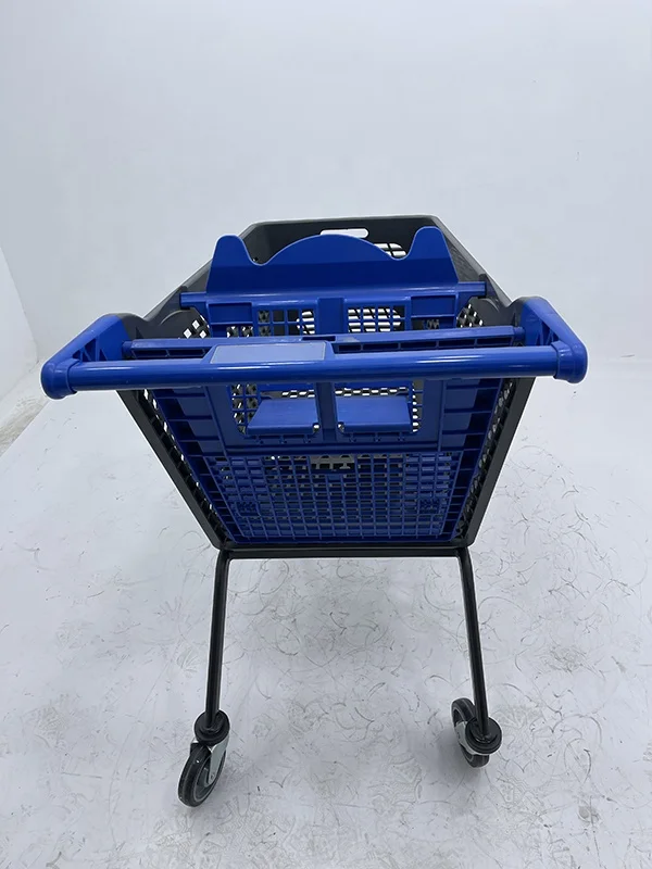 Hong He Supermarket Store Plastic Shopping Trolleys Folding Wire Carts
