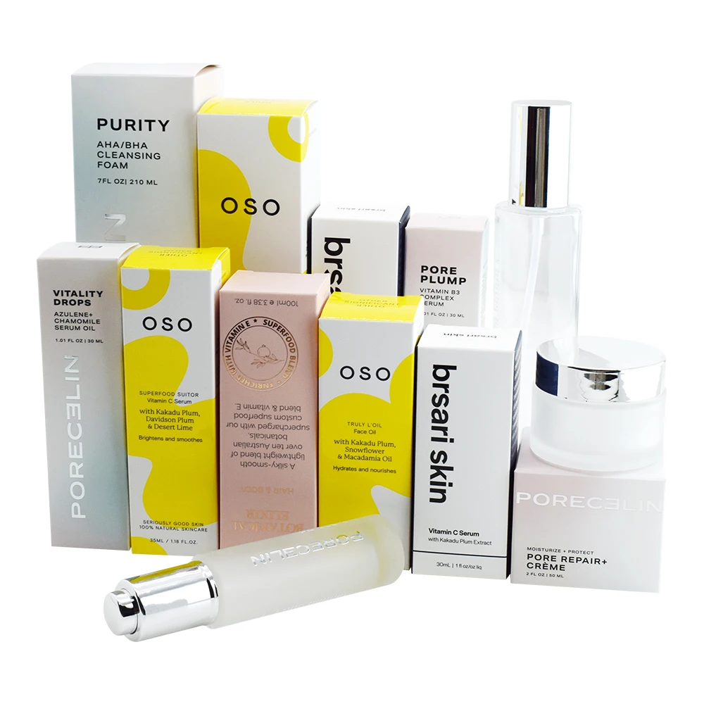 Hot selling pink gold cosmetic packaging  luxury cosmetic packaging set