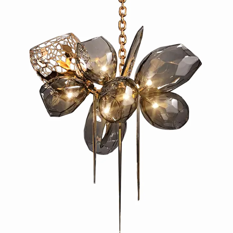 Chandelier indoor decorative for hotel hall villa Restaurant unique glass hanging pendant lights, modern chandelier