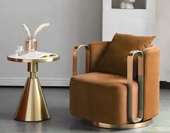 Luxury single sofa chair Nordic living room rotatable lazy chair modern minimalist leather chair