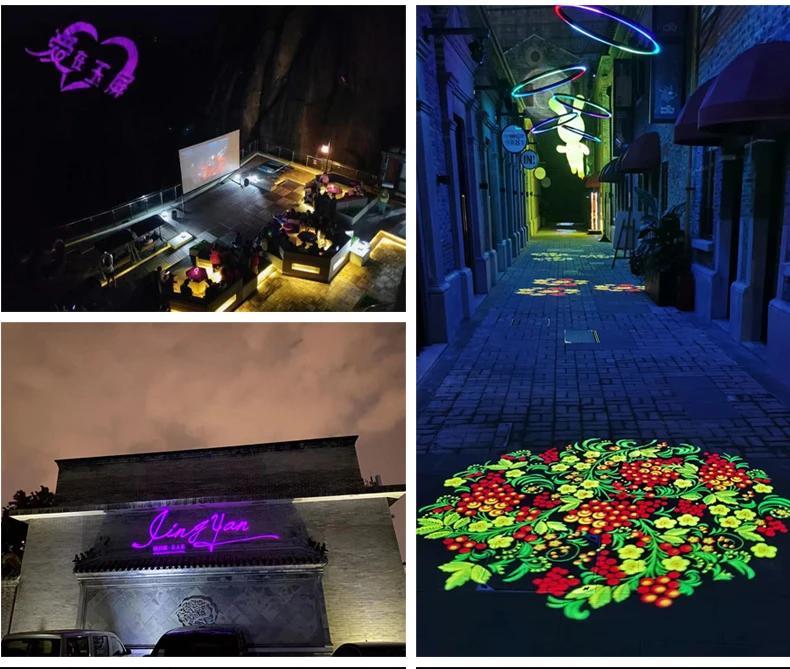 150W waterproof outdoor LED gobo projector warning line logo projection Wall advertising Security caution Landscape light