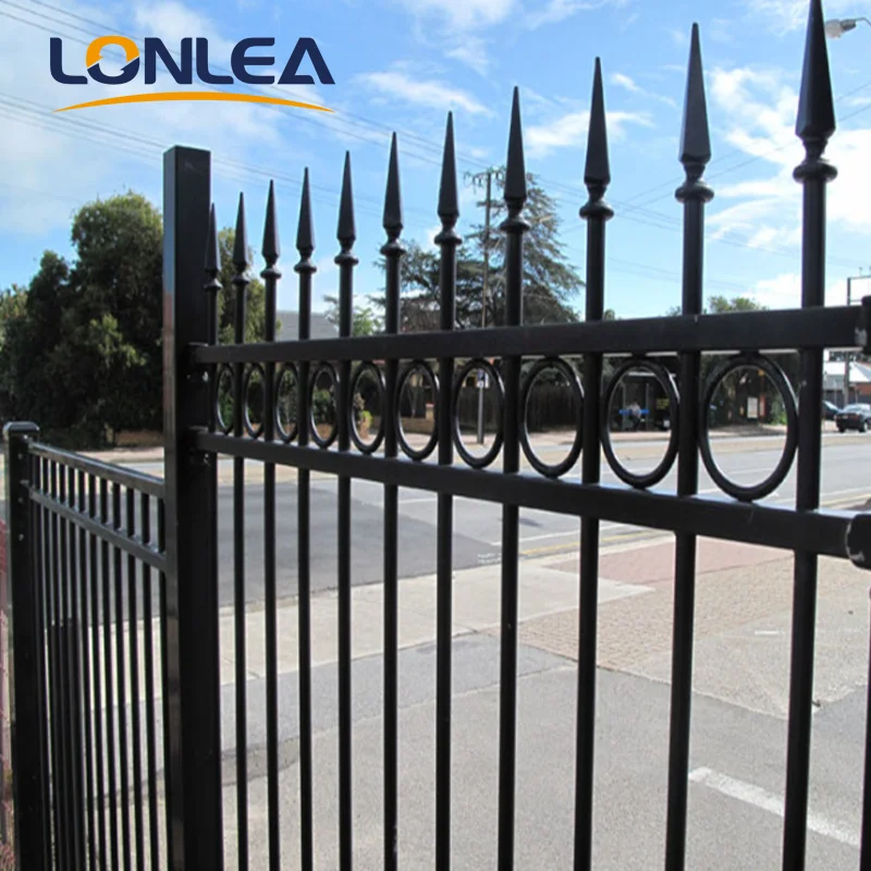 Powder coated Black Aluminium /Galvanized steel /Wrought iron security fence panel for residential