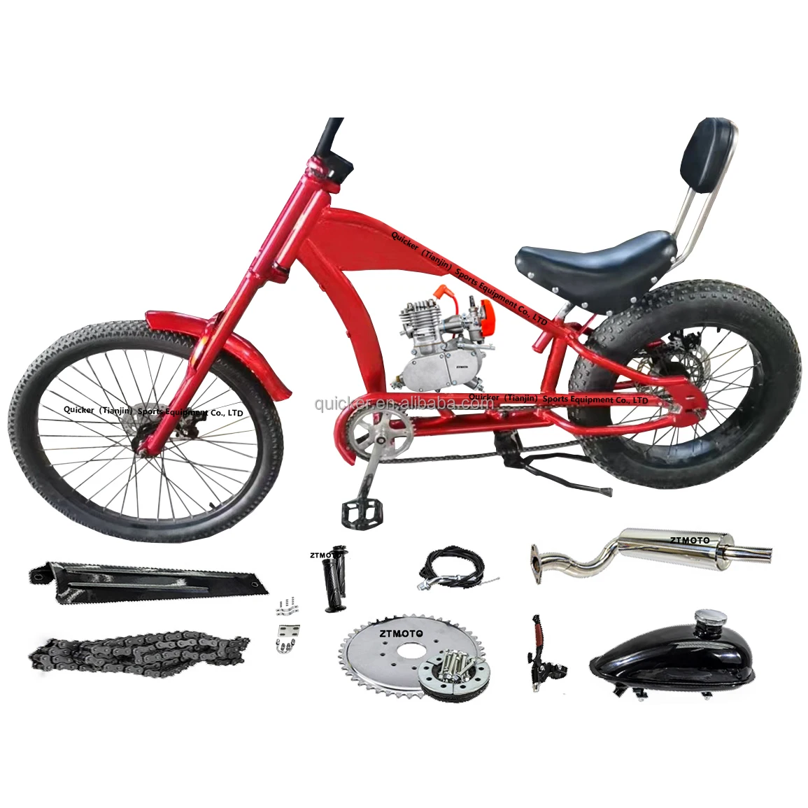 Дешевый 2 темпа 80cc Чоппер велосипедный двигатель 85cc бензиновый газовый скутер моторизованный велосипед мотор