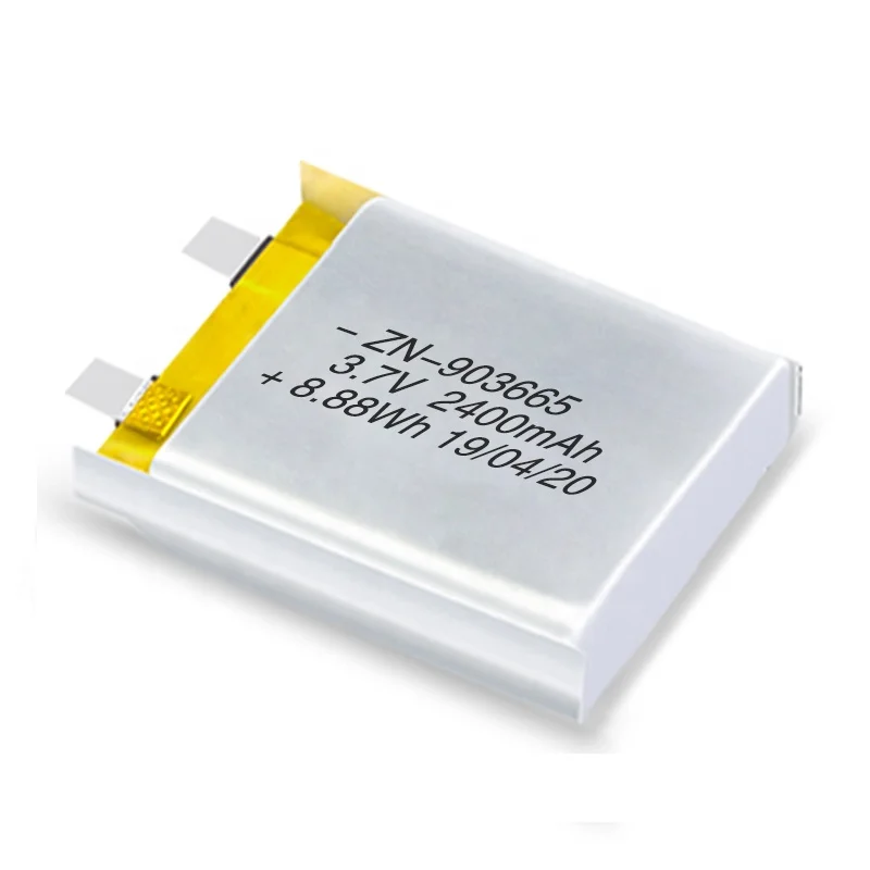 IEC Certificate Custom 3.7V 903665 2400Mah Rechargeable Li Lithium Polymer Li-Po Lipo Battery