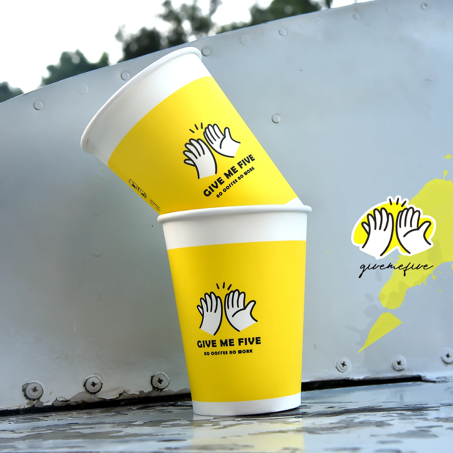 12oz double wall disposable paper coffee cups customize hot drink personalized logo print kraft paper cups factory