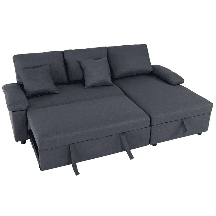 L shape sofa cum bed linen fabric sofa set furniture modern wholesale sofa bed cheap