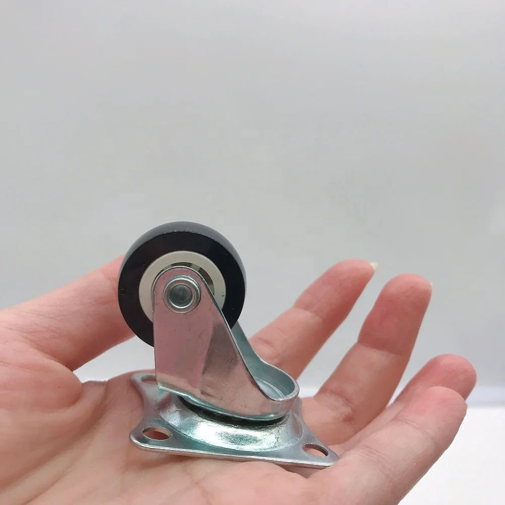 Light Duty 1 Inch Black PVC Casters Wheel 25MM Diameter Small Castor Wheel For Furniture Pulley