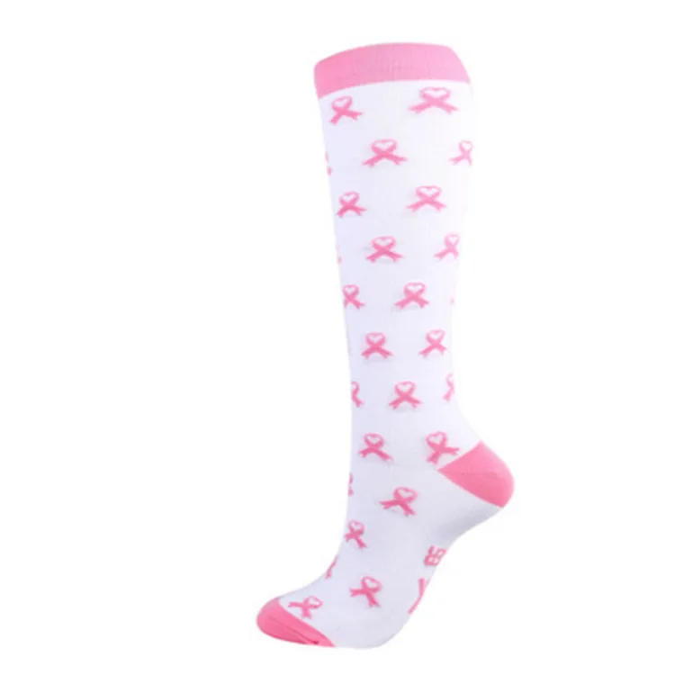 JX-II-0763 pink ribbon socks breast cancer awareness socks pink breast cancer socks