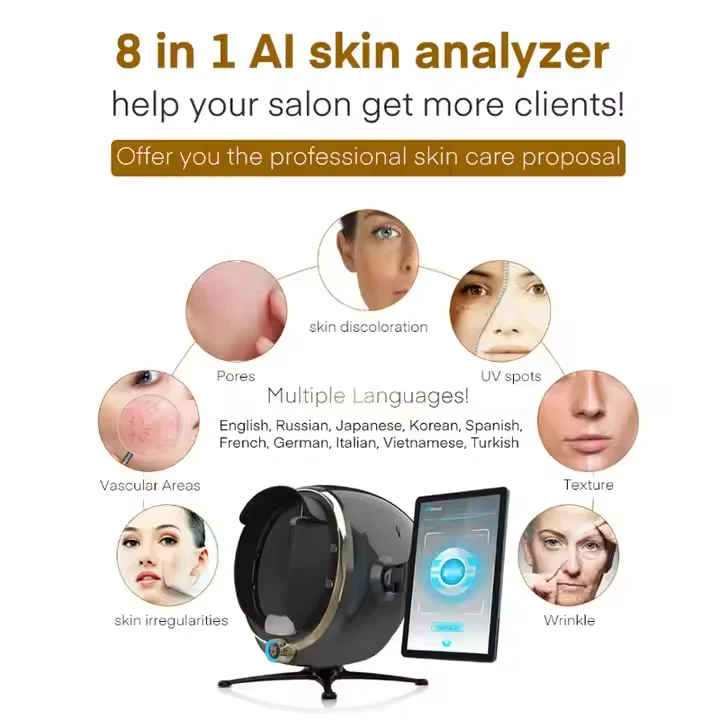 New Design Skin Home Use Analyzer Max Version Ipad 3d Magic Mirror Facial Scanner Dermatoscope Face Analysis Machine