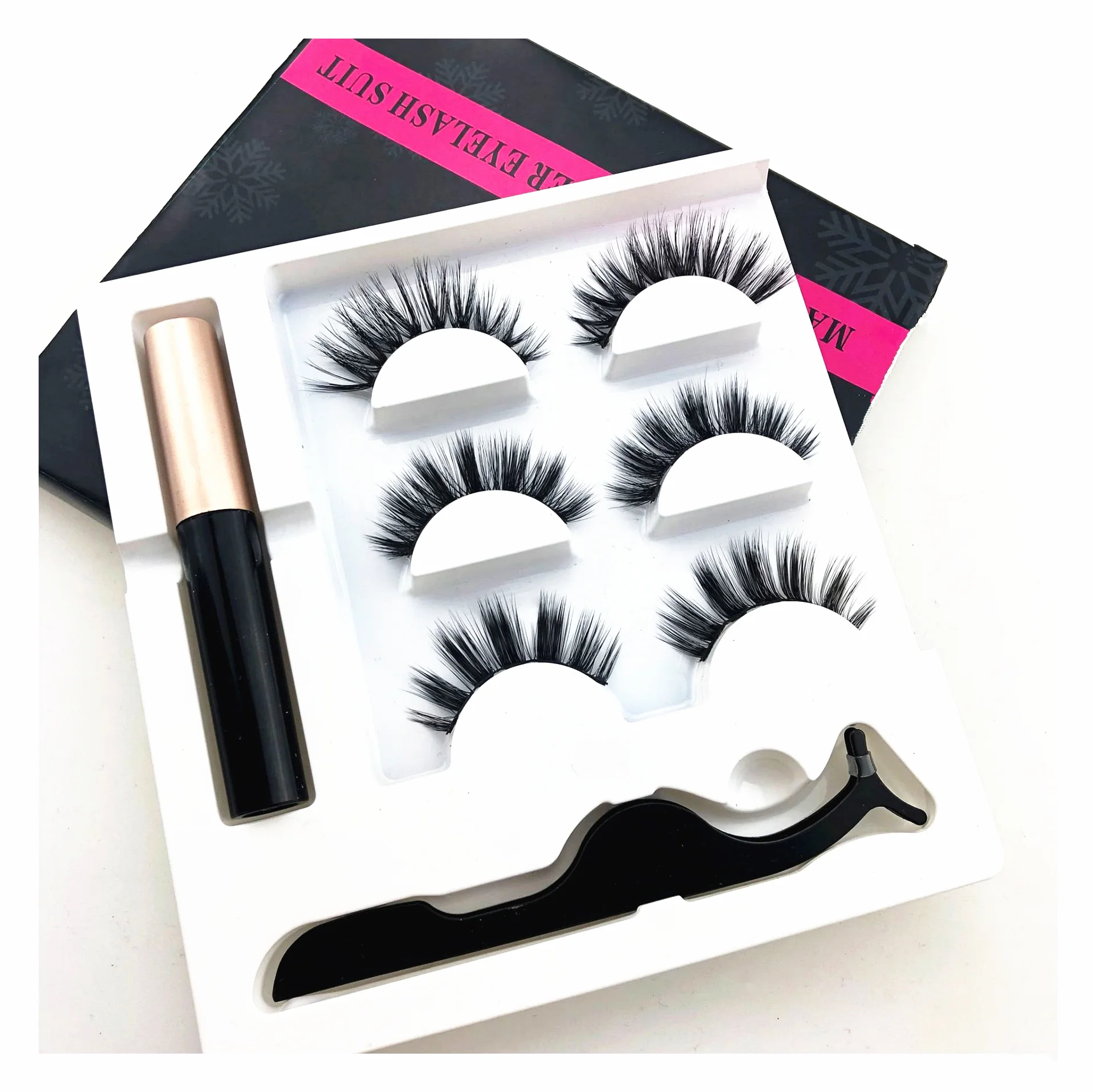 Mink eyelashes vendor wholesale private label magnetic eyeliner with 3d magnetic eyelashes