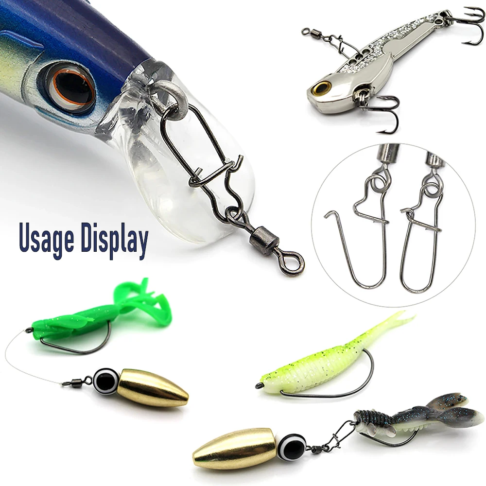 Bulk Pike Fishing Accessories Connector Pin Bearing Rolling Swivel Stainless Steel Snap Fishhook Lure Swivels Tackle