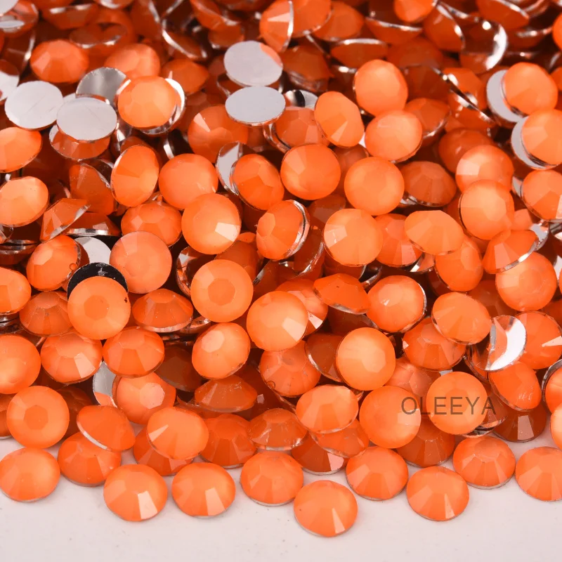 Oleeya Jelly Resin Neon 3mm 4mm 5mm Flat back Non Hot Fix Resin Rhinestones Glow Under UV Light For Tumbler Decoration