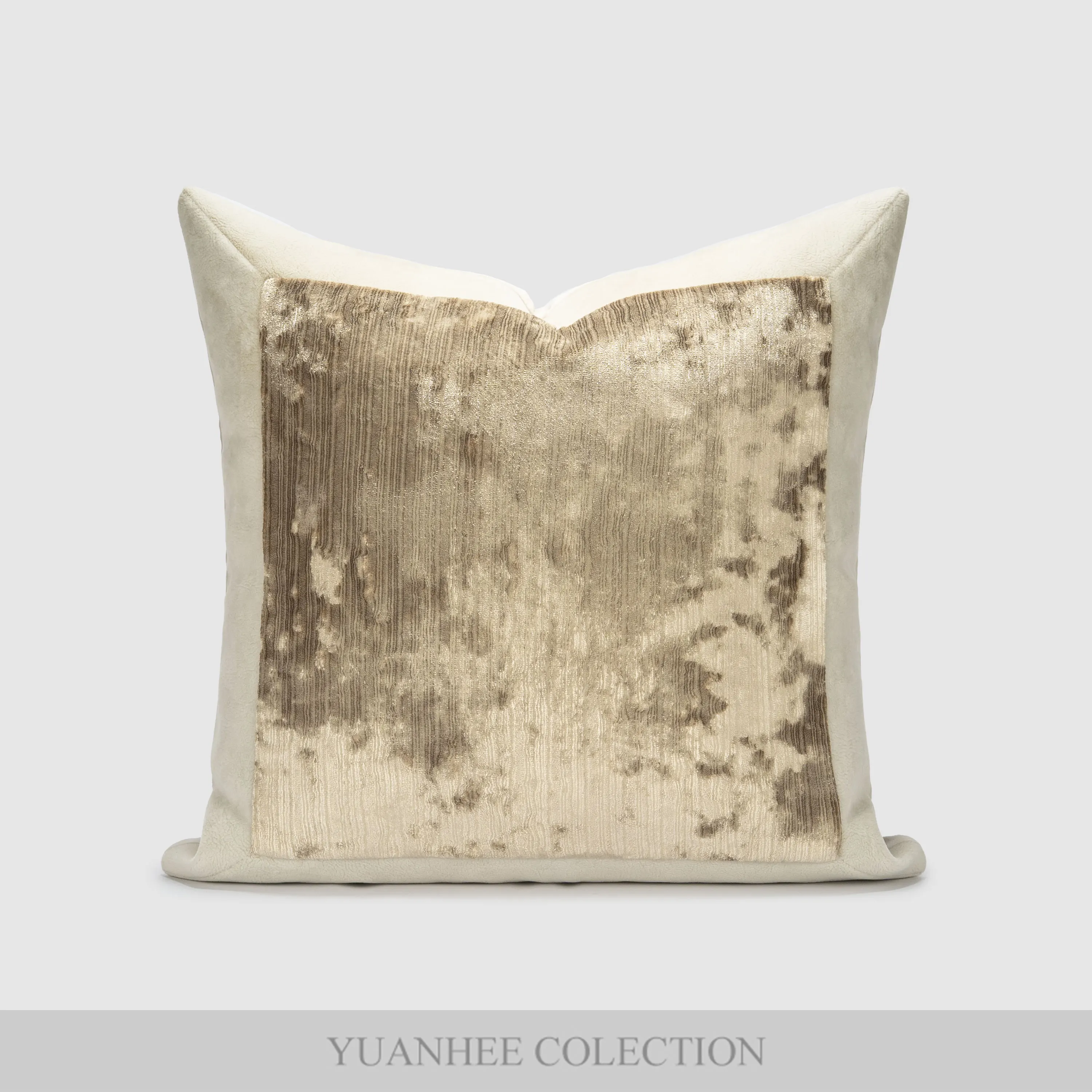Yuanhee home textile cushion cover patchwork design pillow, suitable for hotel living room bedroom velvet 50*50 pillow cover