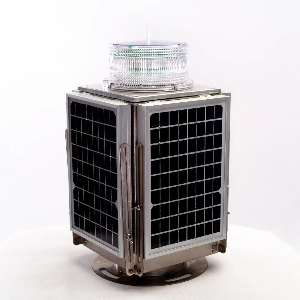 Doublewise LED Solar Power Portable Airport Airfield Lighting System White Light Blue Body