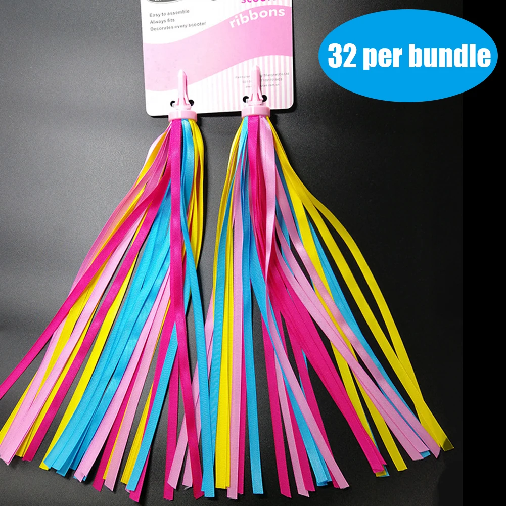 Kids Bicycle Bike Handlebar Scooter Streamers Sparkle Tassel Ribbon for Girls Boys Hot Pink