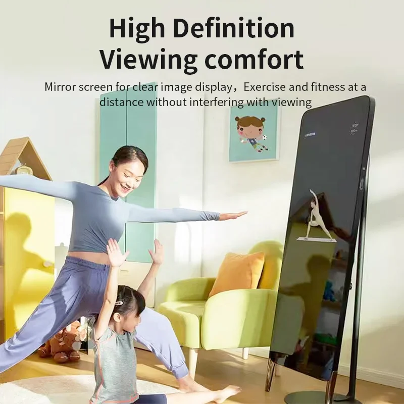 Custom Floor Stand Digital Signage Fitness Smart Wifi  Weight Mirror Exercise Workout Mirror