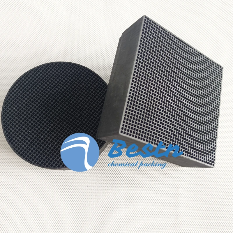 100*100*50mm Honeycomb Activated Carbon  for Waste Gas Treatment