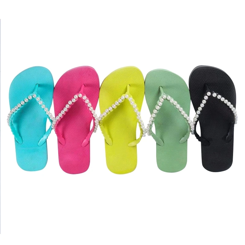 Female Summer Slippers Casual Flat Beach Shoes with PE Insole Cheap Flip Flop for Ladies