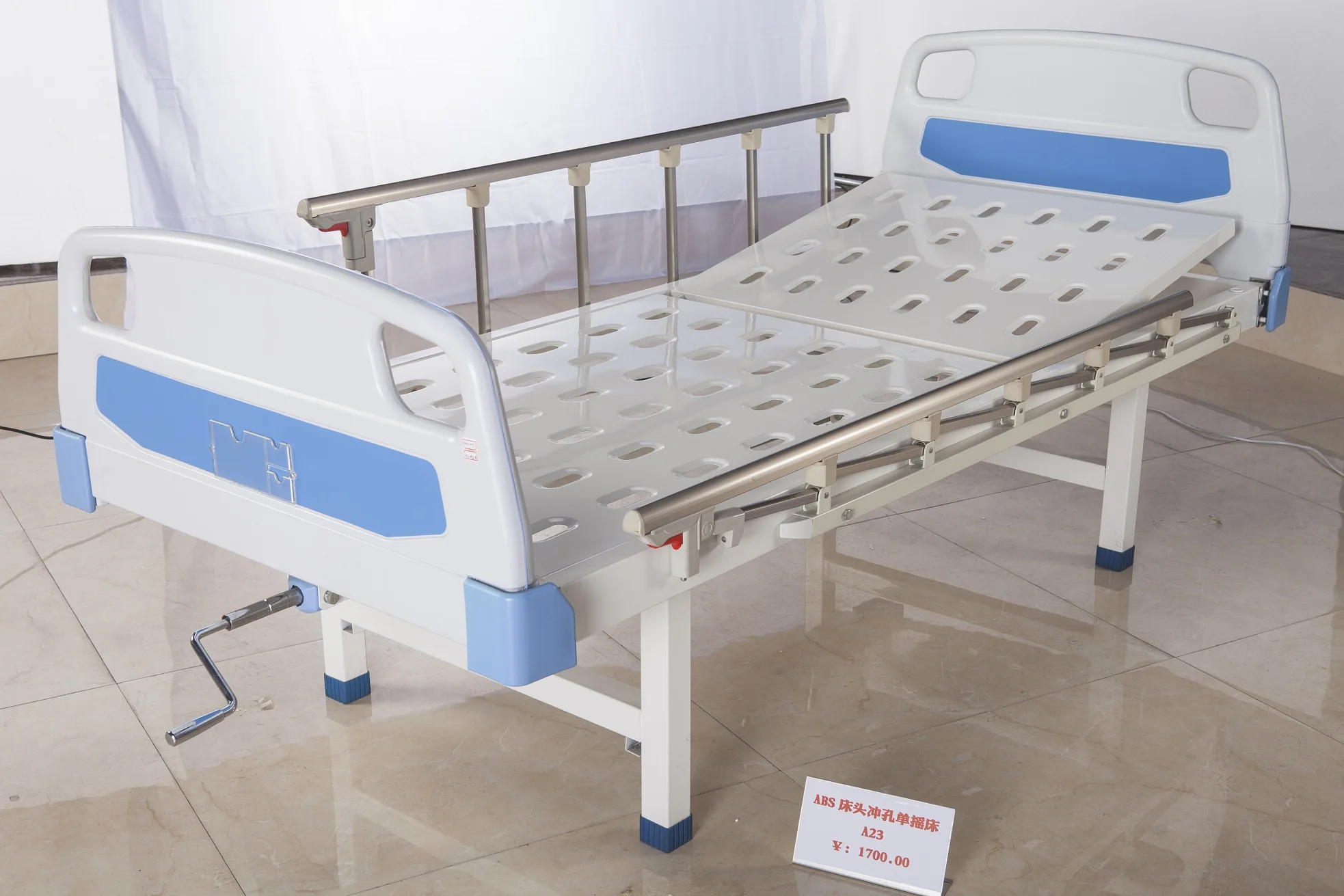 Hospital Manual Medical Bed Cheap Nursing Bed 1 Crank Clinic Equipment Manual Adjustable Function Bed For Patients