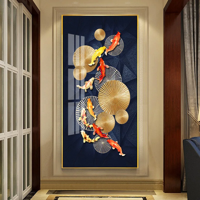 Wholesale porch decorative painting Feather and deer Wall Art Crystal Porcelain Painting home decoration