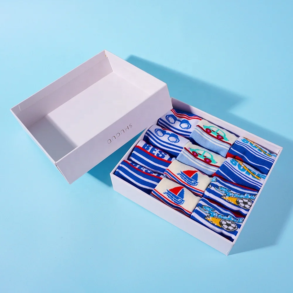 Professional 12 pairs super soft elastic casual cute multi colour children young boy cartoon socks for kids