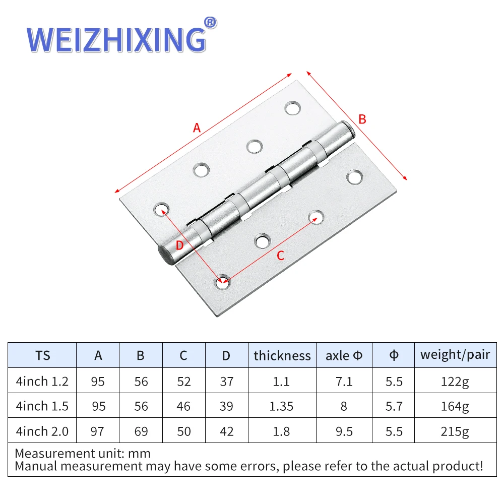 4 inch Nylon hinges High quality Bearing Hinge by nylon rings Door hinge