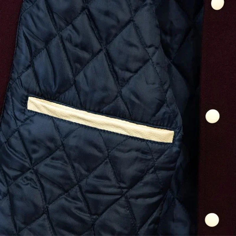 OEM High Quality Vintage Design Leather Sleeve Custom Color Coat Wool Body Varsity Letter Man Jacket For Men