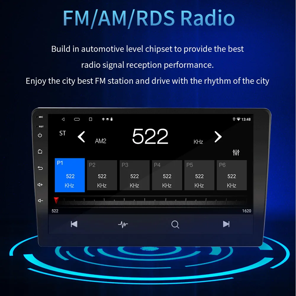 Touch screen 9 inch Android 10.0 Oct Core Car Radio 1280x720 GPS Navigation universal USB Player
