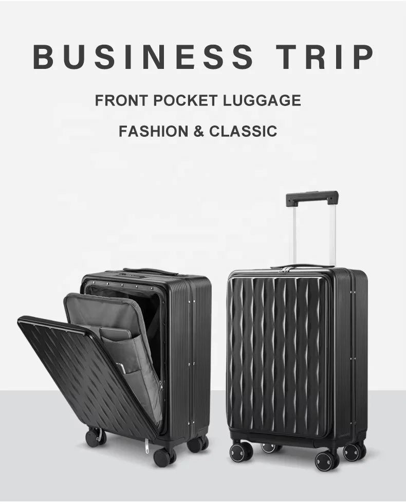 Factory Wholesale Multi-functional Front Open Suitcase Lightweight Hard Side Suitcase