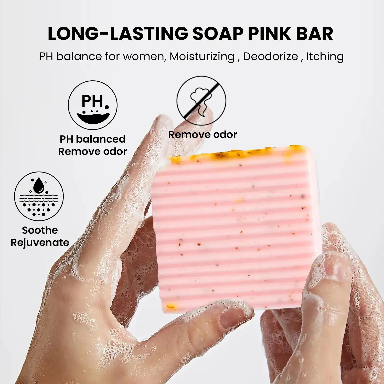 All Natural Handmade Yoni Rose Soap Bars Yoni PH Balanced Cleansing Feminine Wash Soap for Women Soap Bar Yoni Wash Away Odor