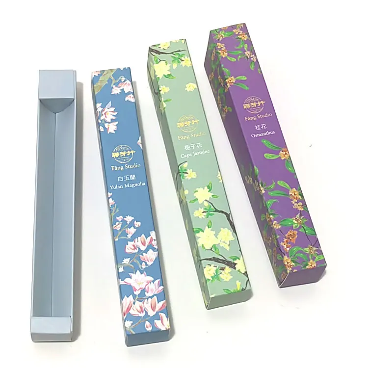 custom small drawer boxes for thin long incense stick drawer packaging box