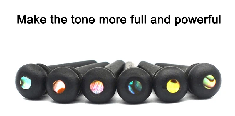 High Quality Phenomenal Tone and Sustain Abalone Ebony Guitar Bridge Pins