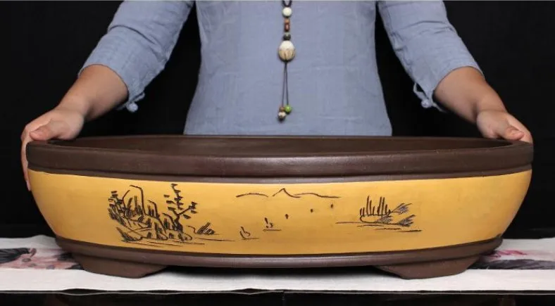 Wholesale Bonsai pot supplier For bonsai lovers Large ceramic pots oval pots for bonsai tree