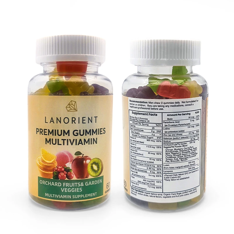 kids adult Natural Multi Vitamin Supplement Premium Gummies Multiviamin Orchard Fruits and Garden Vegetables premium Candy