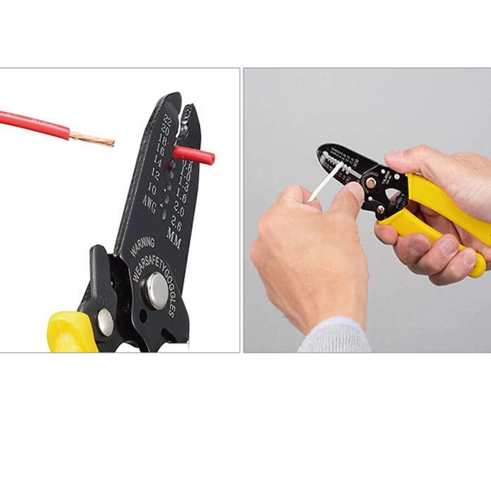 Black Oxide 10-22 AWG Yellow Handle Copper Electric Wire Stripper