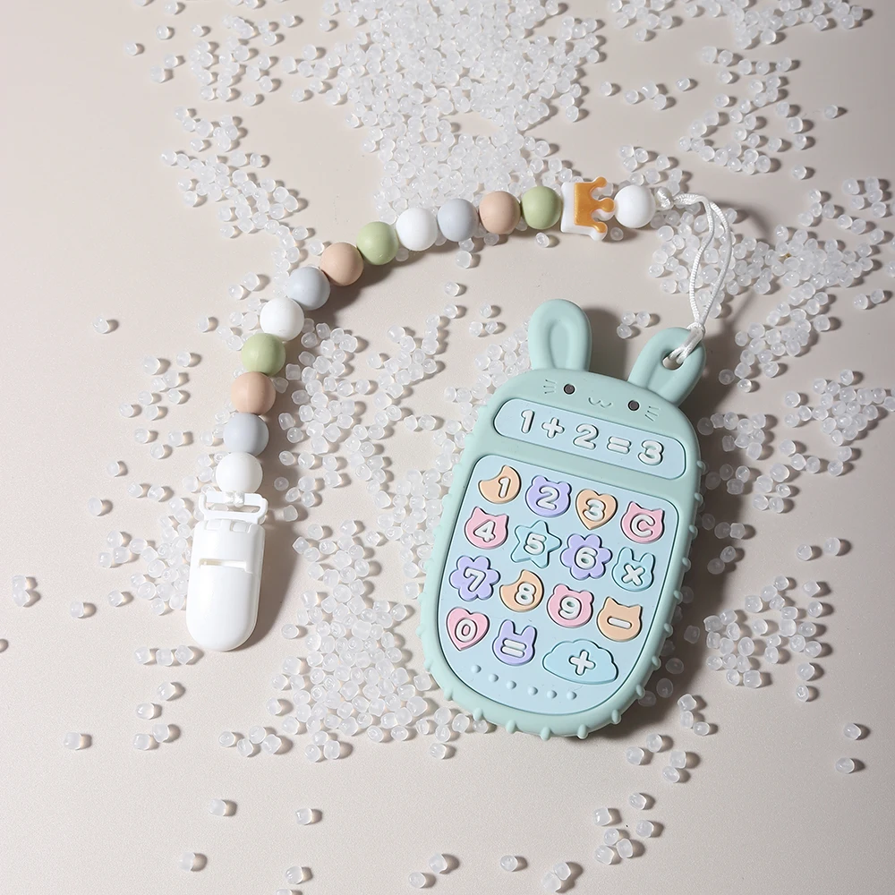 Baby Teether remote Control phone Shape Silicone Teether Teething Toy Kids Sensory Educational Toy baby gift calculator
