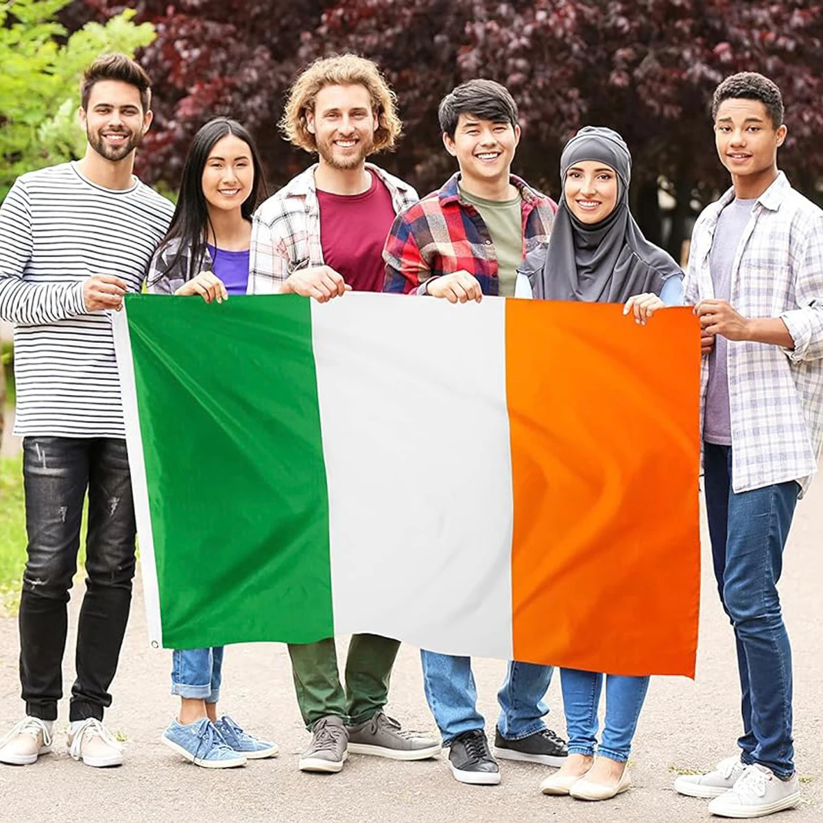 Wholesale Customized Cheap Outdoor Polyester Green Orange And White Color Polyester Flag High Quality Banner