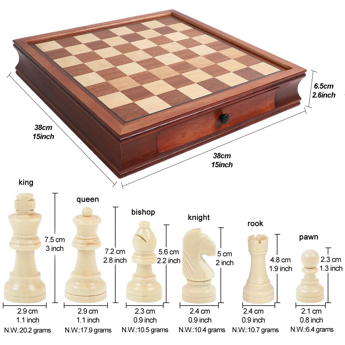LEAP luxury chess table set 40*40*7.5cm Magnetic chess board 7.6cm 3inch King tall  34 staunton chess set pieces