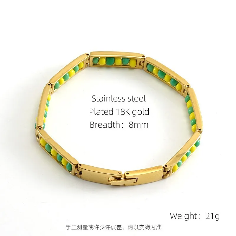 Fashionable New 18k Stainless Steel Bead Bracelet For Women Retro And Personalized Titanium Steel Bracelet Accessories