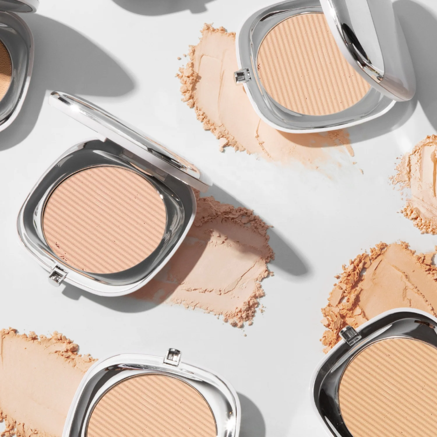 OEM Tanning Pressed Waterproof Setting Powder Palette With Brush Blurs Makeup Face Setting Powder