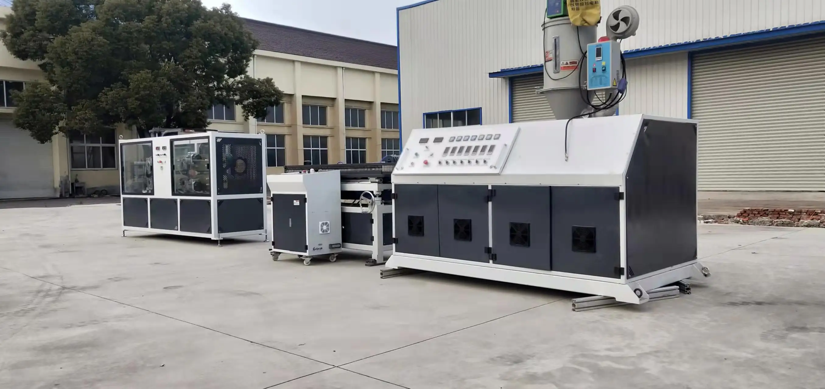 PVC/PE/PP corrugated tube production line,Cooling method is air cooling or water cooling