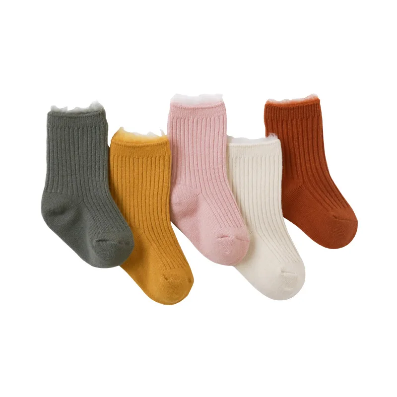 Factory Direct Sale Fuzzy Toddler Children Socks Wholesale Winter New Design Cute Ribbed Infant Baby Socks