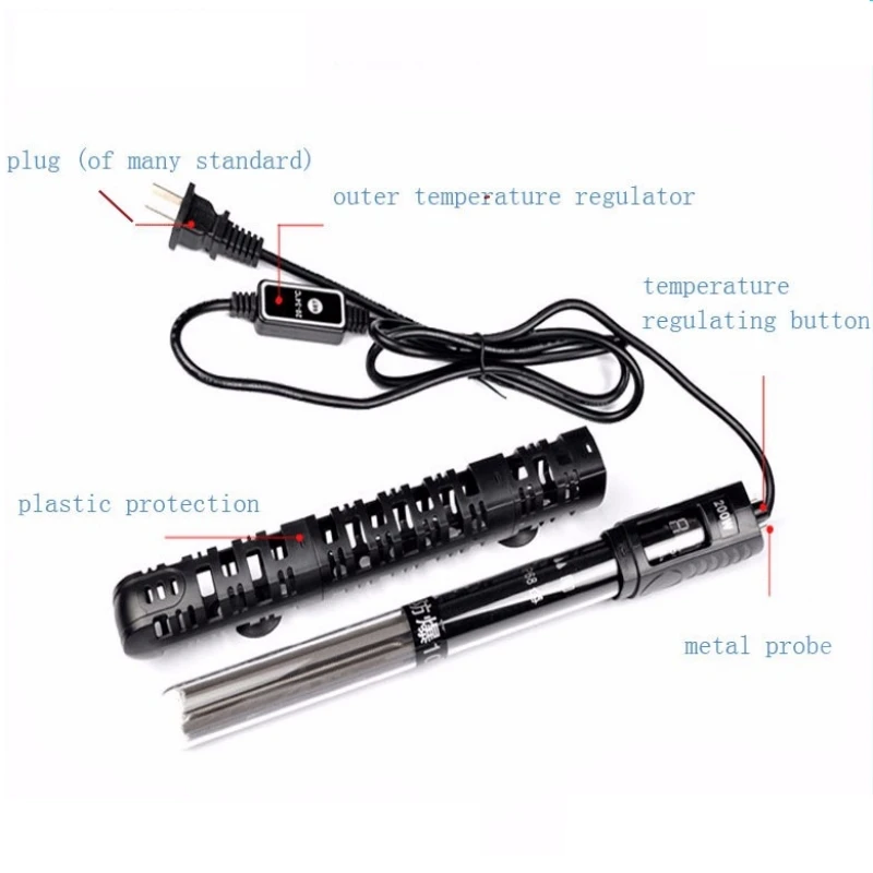 Submersible Auto Thermostat Heater With Suction Temperature Display Fish Tank Rod Heating Aquariums Accessories
