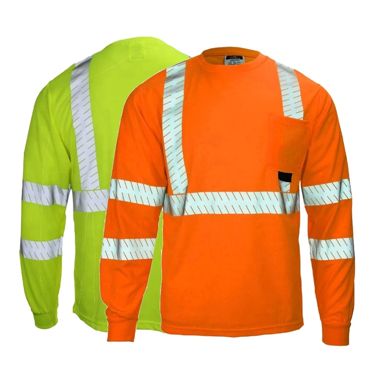 Breathable polyester moisture wicking birdeye safety shirt with reflective tape