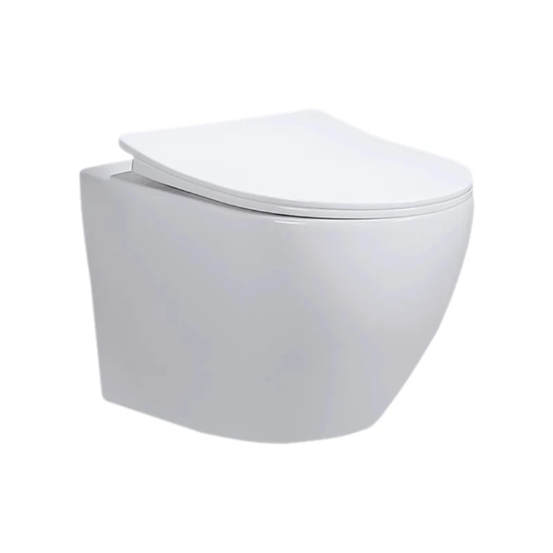 silent and slow-lowering design  no sound when rising and failling toilet ceramic toilet hot sale wall-mounted PP cover toilet