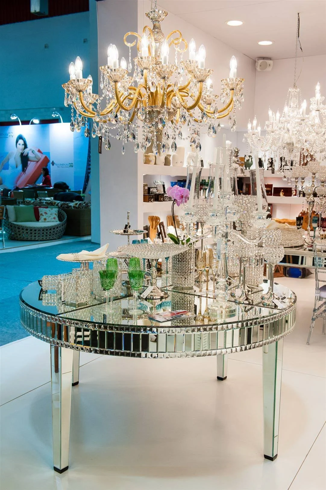 Modern Hot selling Handmade Large Round mirror dining table