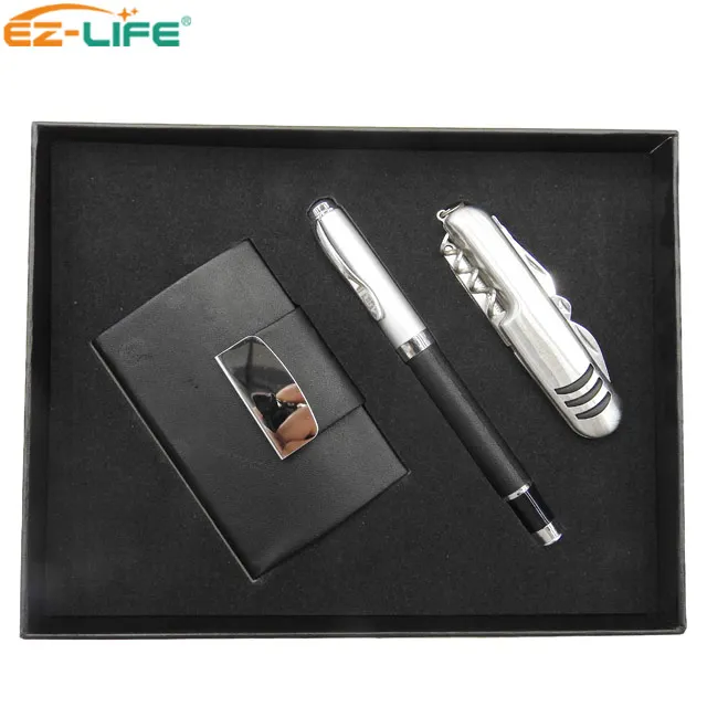 Лидер продаж подарочный набор визитница кожаный Мульти карманный нож индивидуальная