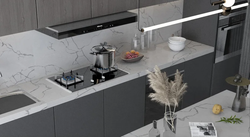 White Calacatta Engineered Stone Slab 18/20/30mm Artificial Quartz Polished Modern Kitchen Vanity Cotertops Bathroom Vanities